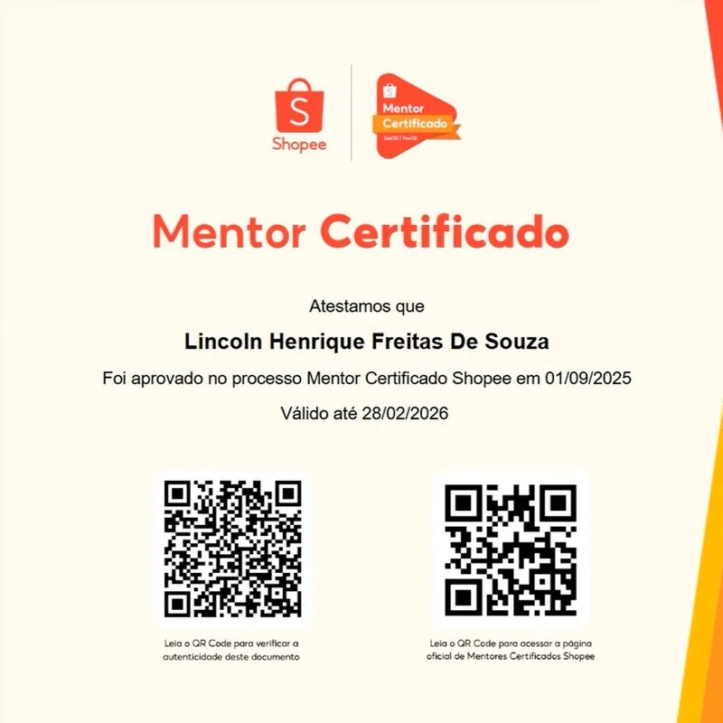 Mentor Certificado Shopee